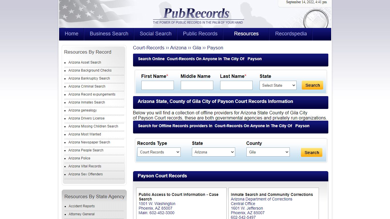 Payson, Gila County, Arizona Court Records - Pubrecords.com